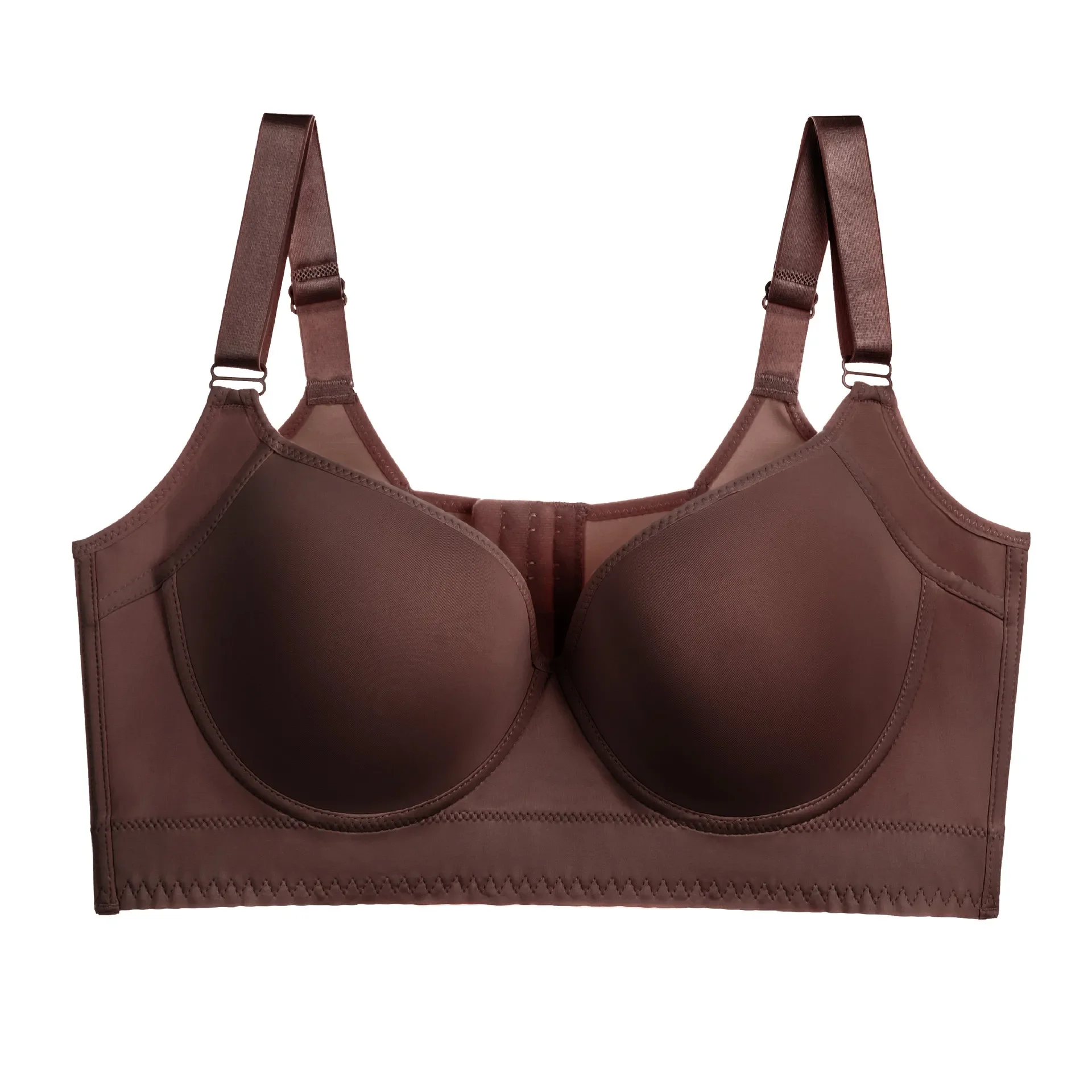 Reggiseno Levigante A Coppa Profonda Con Ferretto, Schiena Intera, Push Up Per Taglie Forti, Confezione Da 2, Nero/beige