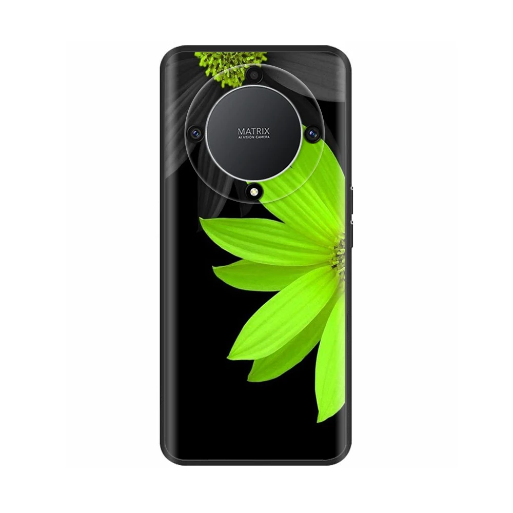 Elegant Floral Silicone Case for Honor X9a - 6.67 Protective Phone Cover