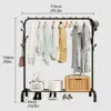 1 Set Iron Clothes Drying Rack Non-Slip Freestanding Drying Rack Long Lifespan Heavy-Duty Garment Storage Rack for Household 6