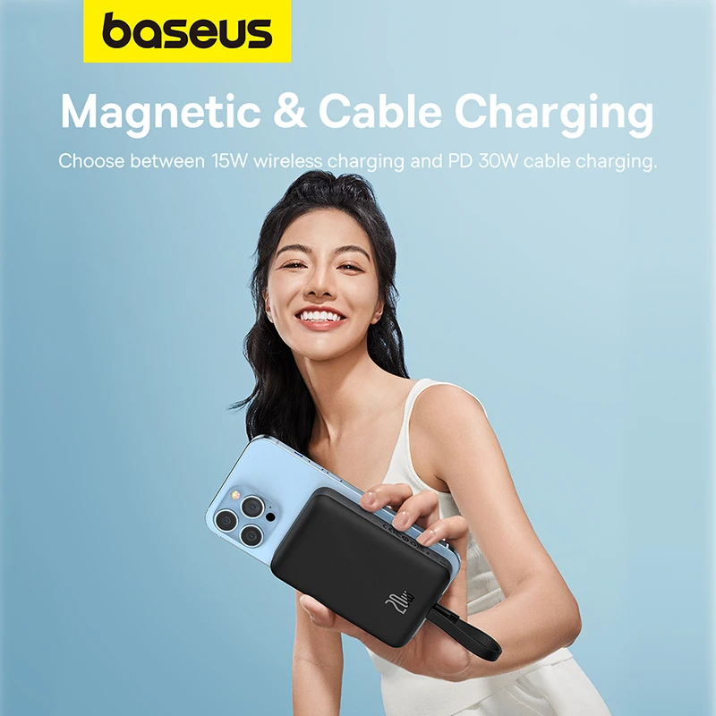 Baseus MagSafe Magnetic Power Bank 30W 10000mAh With Built-in USB-C Cable