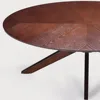 Office Coffee Table, 47" Wood Coffee Tabletop with Wood Frame,Oval Coffee Table for Living Room,Bedroom,47 Inch,Walnut Tabletop 3
