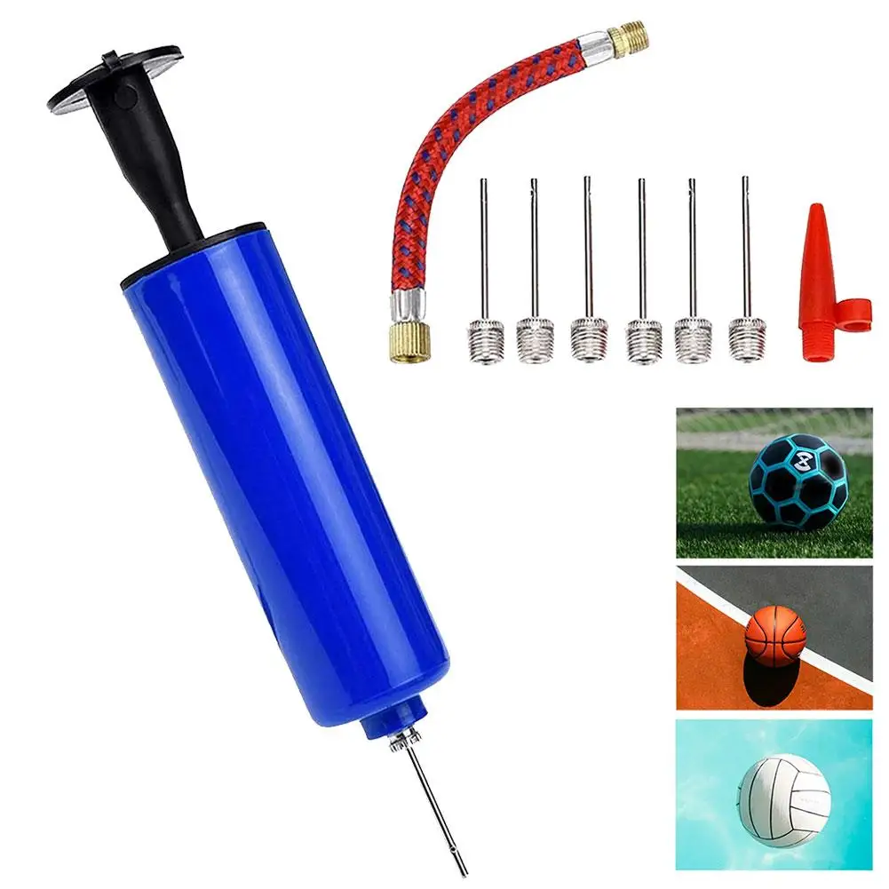 10-teiliges Set Tragbare Mini-Handluftpumpe Aufblasgerät mit Nadel für Fußball Basketball Volleyball Bälle – Detail 9