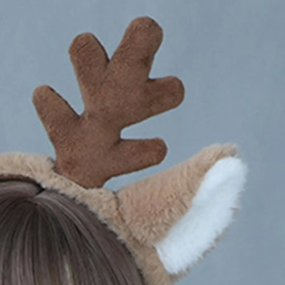 Christmas Headband Elastic Non-slip Smooth Eye-catching Comfortable Kids Cartoon Deer Ears Headband for Children