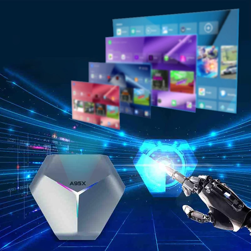 Android 11 TV Box A95x F4 S905X4 RGB Lighting Dual WIFI BT 8k Internet TV IPTV Streaming Device Media Player