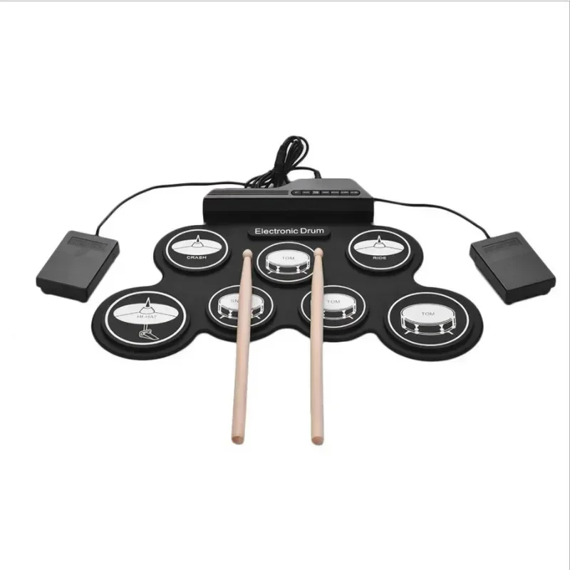 Hand Roll Silicone Folding Rack Drum Portable USB Electronic Drum Jazz Portable Hand Roll Electronic