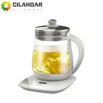 220V Jiuyang health pot multi-functional flower teapot glass stew tea pot 1.5L Portable Mini Multi Cooker Tea Dessert Cooker 1
