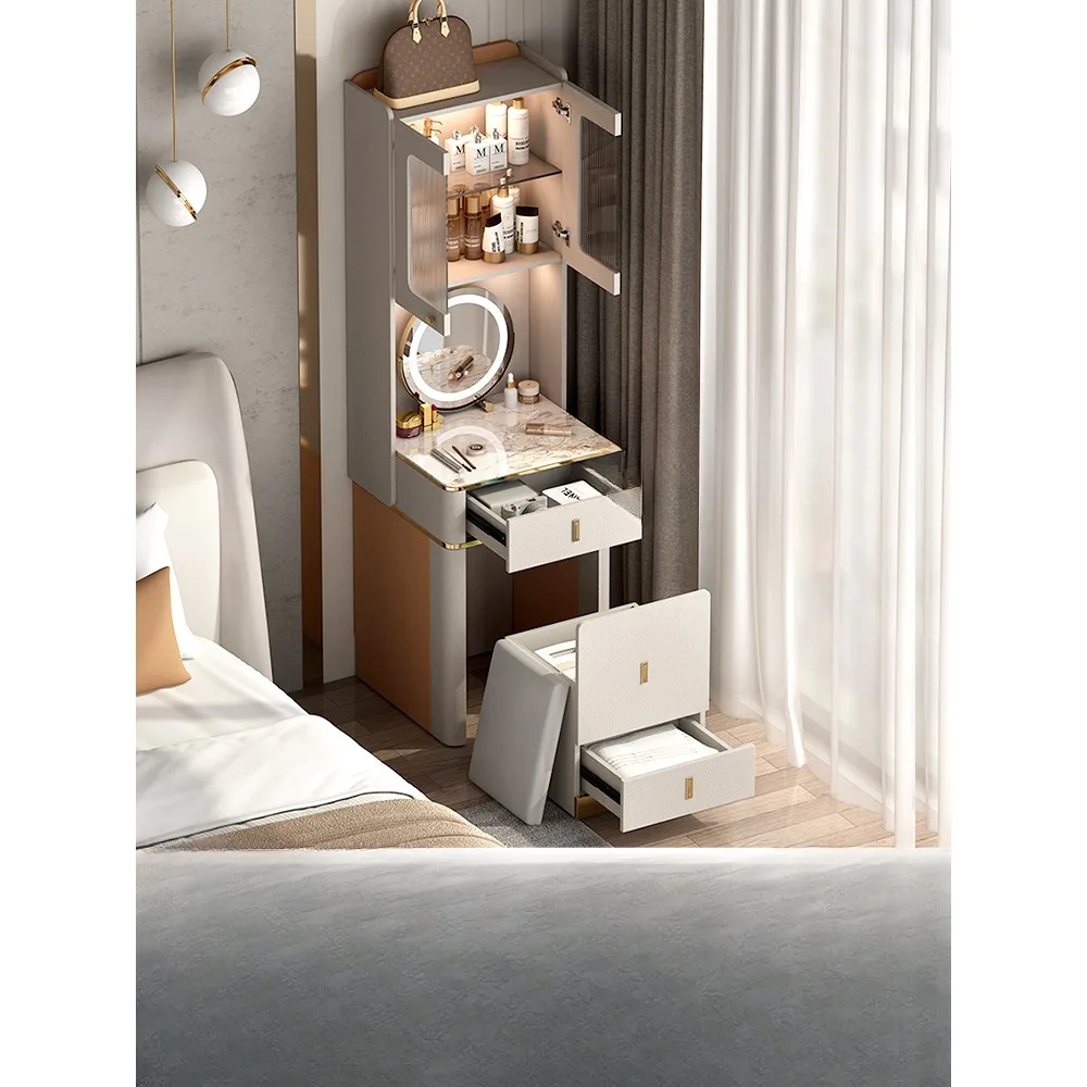 

Orange dressing table, bedside table, high cabinet with stool, bedroom, small unit, dressing cabinet, storage cabinet, integrate