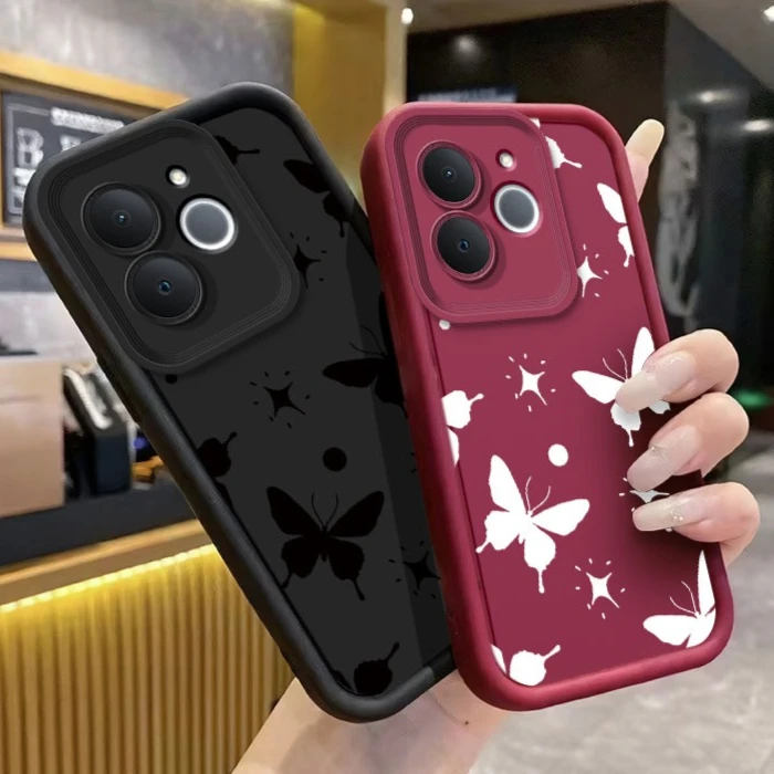 Fashionable Butterfly Design Shockproof Phone Case - Soft Silicone Protective Cover
