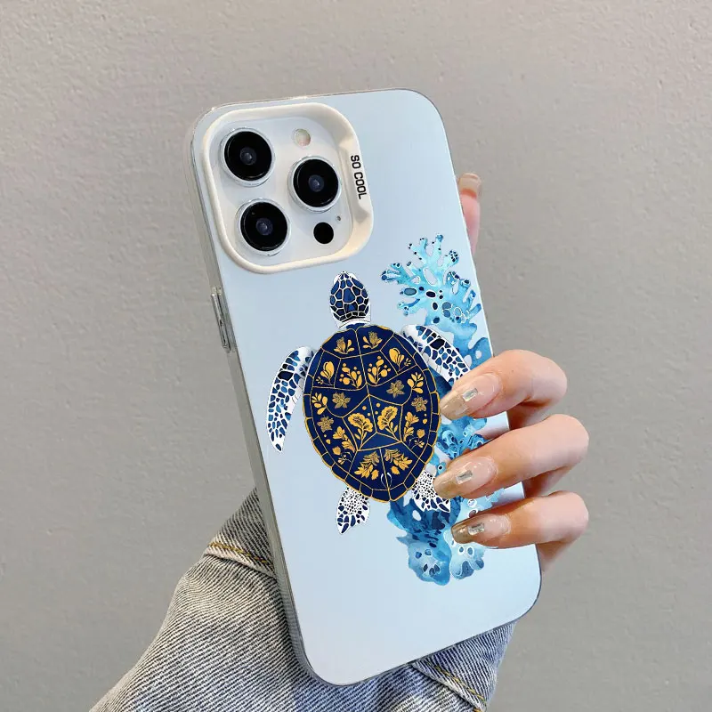 Vibrant Painted Sea Turtle Laser Protective Phone Case