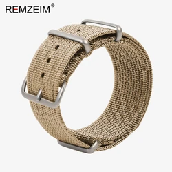 Durable Ribbed Nylon Watch Strap - Premium Military - Grade Watchband Accessory - 18mm (Khaki)