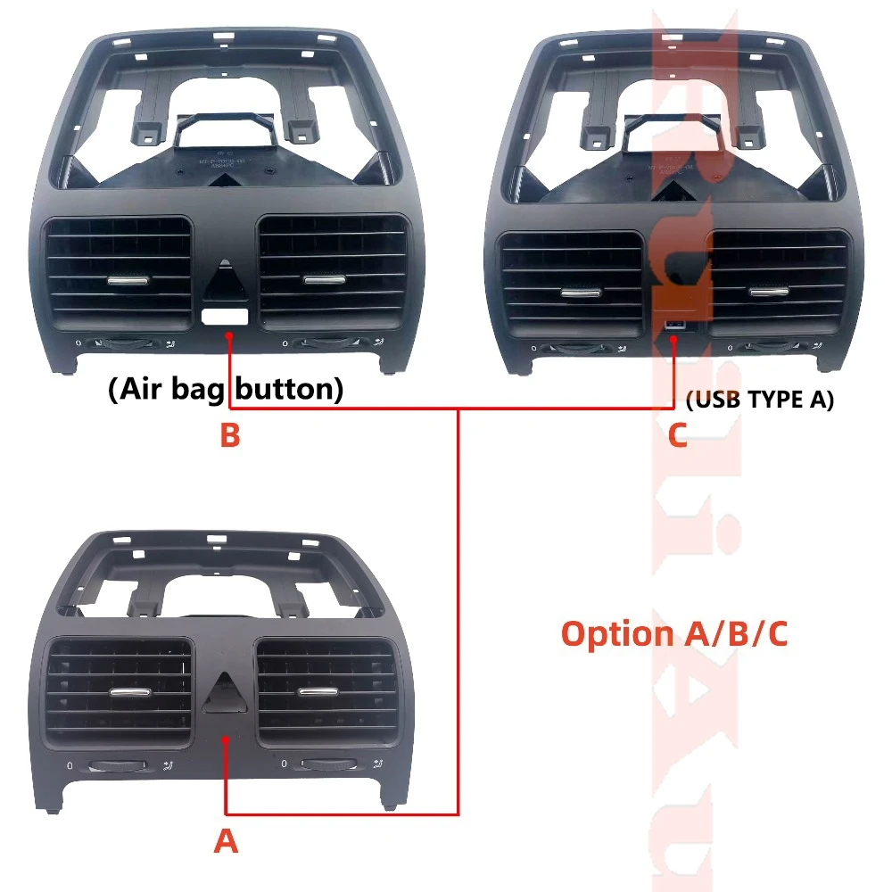 Ruili144 1 For VW Jetta MK5 골프 5 Rabbit 2004-2011 블랙 대시 보드 공기 배출구 에어 컨디셔닝 배출구 공기 신선한 창