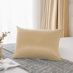 Luxurious 25 Momme Natural Mulberry Silk Pillowcase - Premium Gift for Women, Gentle on Hair (Gold)