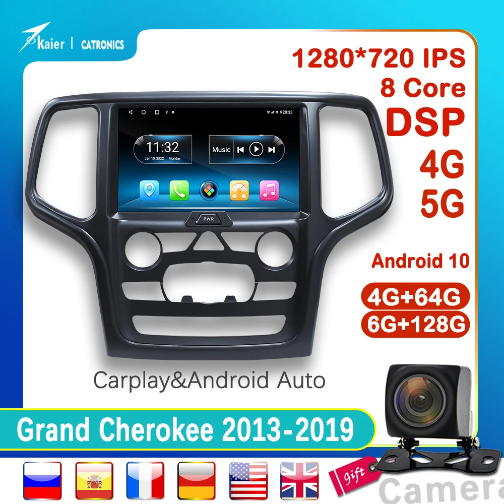 KAIER Android 10 OCTA CORE DSP для Jeep Grand Cherokee WK2 2014 автомобильный стерео Gps DVD мультимедийный