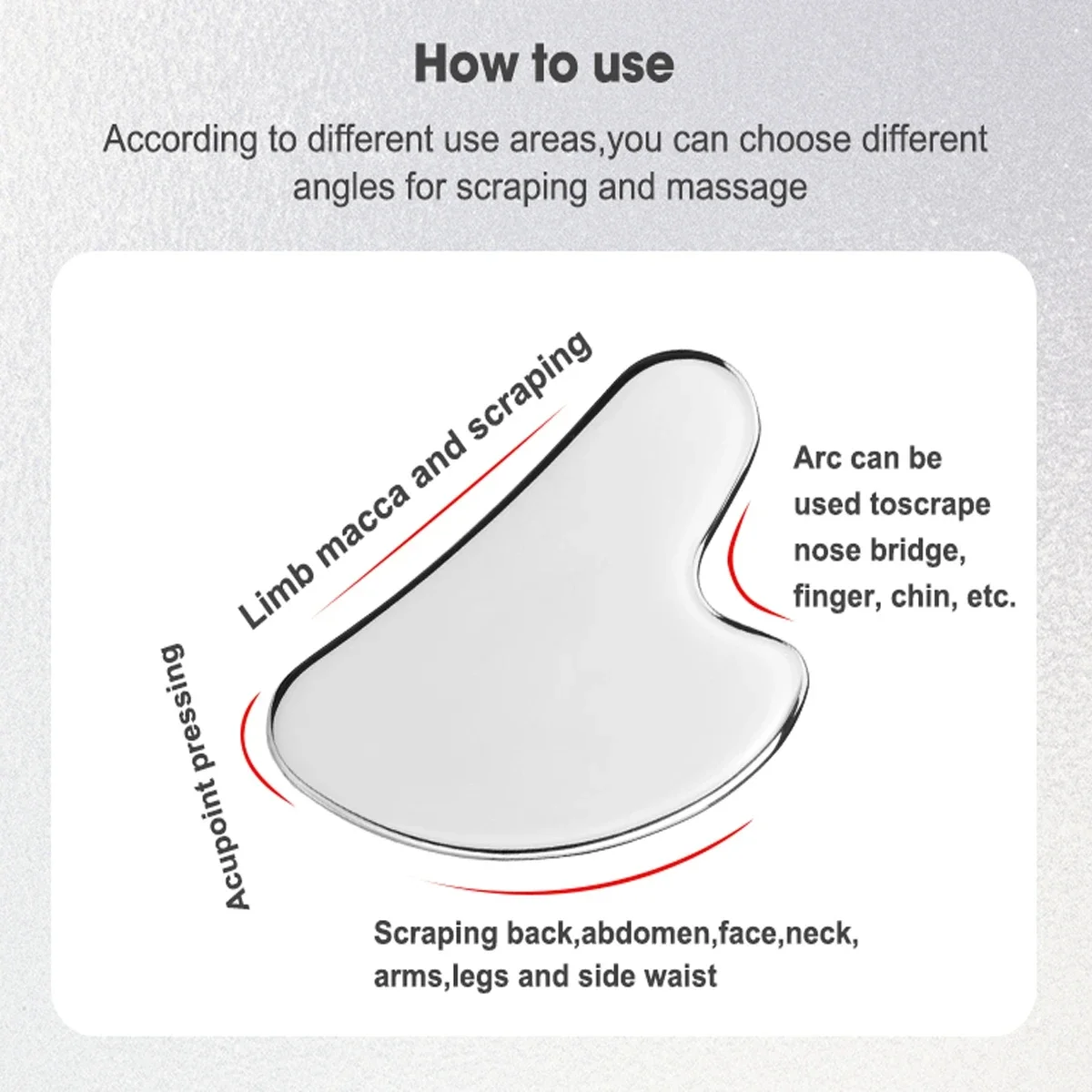 Gua Sha Natural Stainless Steel Scraper Massager Facial Skin Care Guasha Board Face Massager Board Heart Shape Body Relaxation 3