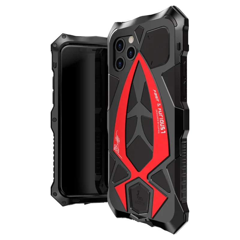 Фото Прочный чехол для телефона, защитный бронированный чехол для iPhone 11 Pro XS Max X XR, ударопрочный металлический чехол военного класса, розничная продажа №2