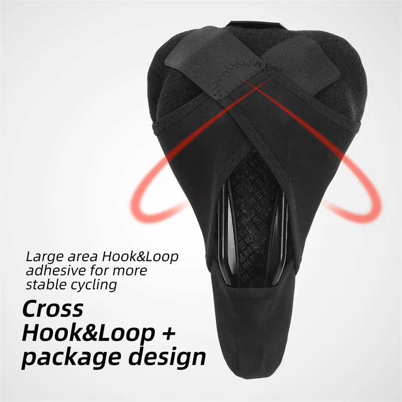 WEST BIKING Soft Bicycle Gel Saddle Cover High Rebound Memory Foam Comfortable Breathable Painless Seat Cushion With Rain Cover