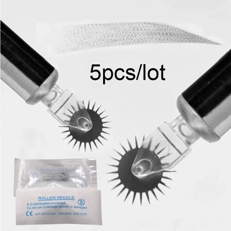 

5pcs Semi Permanent Makeup Disposable Microblading Needle Roller Easy Color Microblading Blades for Fog Eyebrow Neddles 6.3mm