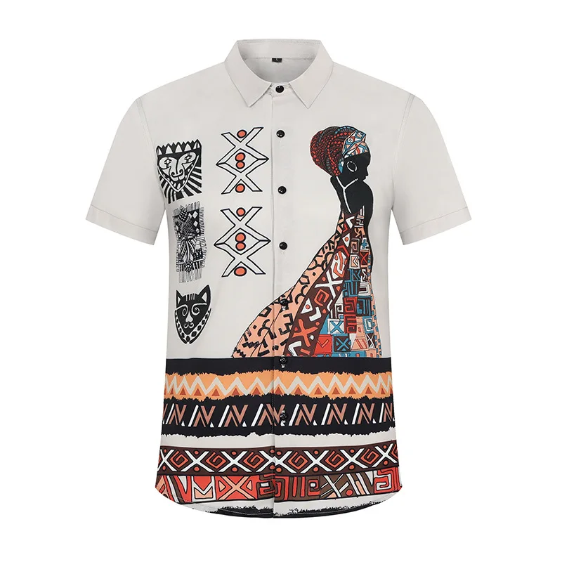 

High Quality Art Printed Shirt for Men 2024 Summer Short Sleeve Casual Slim Fit Social Shirts Lapel Tops Nightclubs Streetwear
