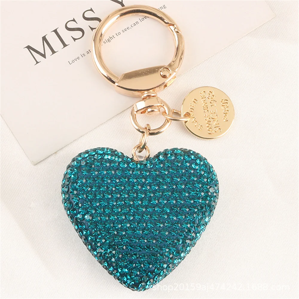 Bling Bling Heart Bag Charm Keychain Sparkling Heart Charm 