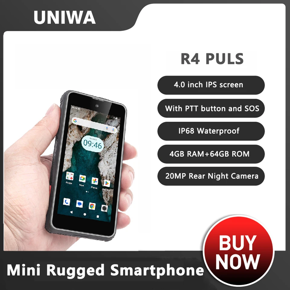 UNIWA R4 plus 4G Rugged Smartphone 4.0 Inch Display PTT Small