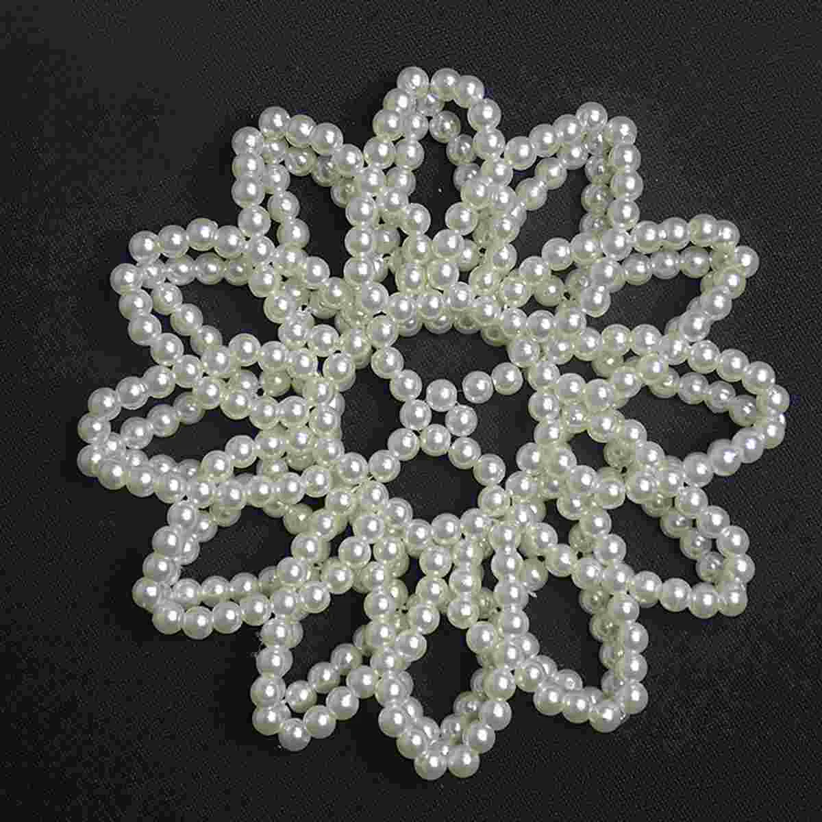 

Hair Bun Cover Rhinestone Crochet Hair Net Snood Elastic Pearl Hair Snood Hair Accessory for Ballet Dancing ( White )
