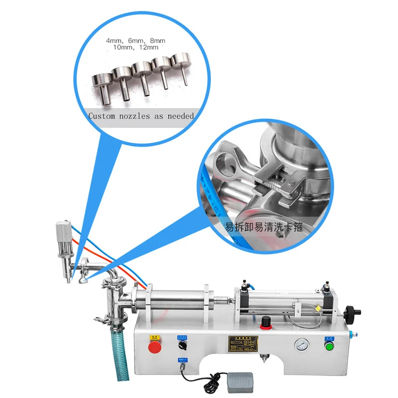 

100-1000ML Horizontal Pneumatic Single Head Liquid Filling Machine 110V 220V