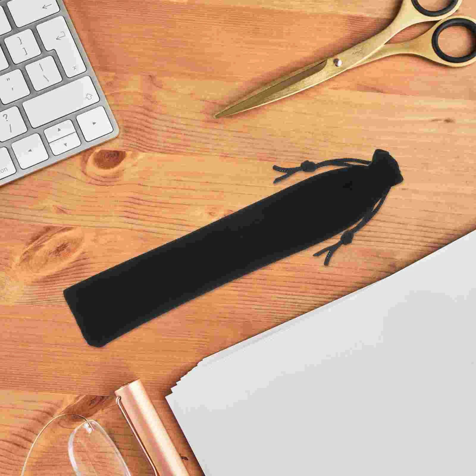 

Drawstring Bag Pen Pouch Sleeve Holder Pen Case Gift Pencil Bag Storage Bag Office Supplies Velvet Band Mouth Pen Bag