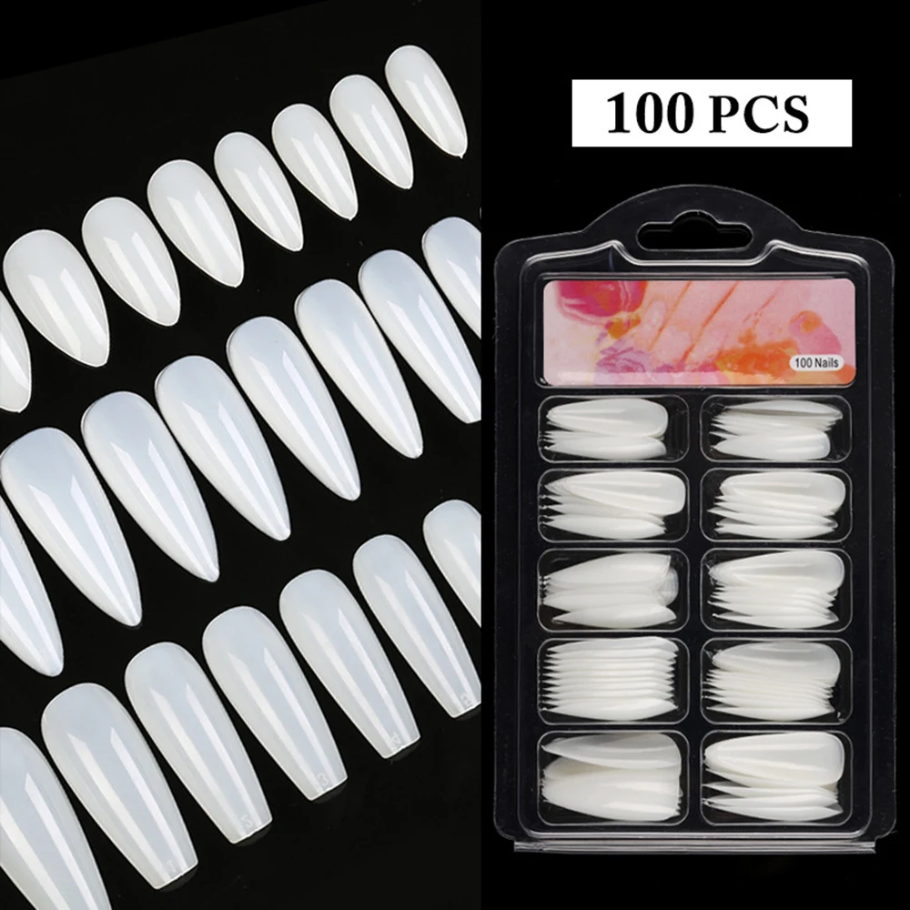 

Natural Colors Full Stick Extension Nail Tips DIY Glue Style Manicure Nail Tips For Nails Salon