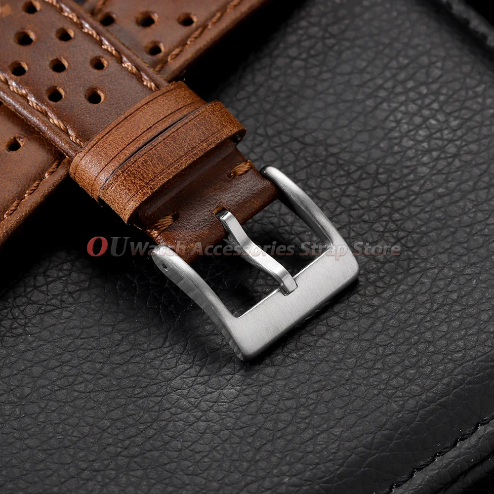 Vintage Genuine Leather Watch Band - Breathable Sport Strap Bracelet Accessory
