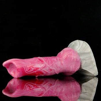YOCY Gray Meat Color Knot Dildos Fantasy Anal Sex Toy With Sucker Silicone Soft Butt Plug Realistic Wolf Dildo Erotic Sex Shop 4
