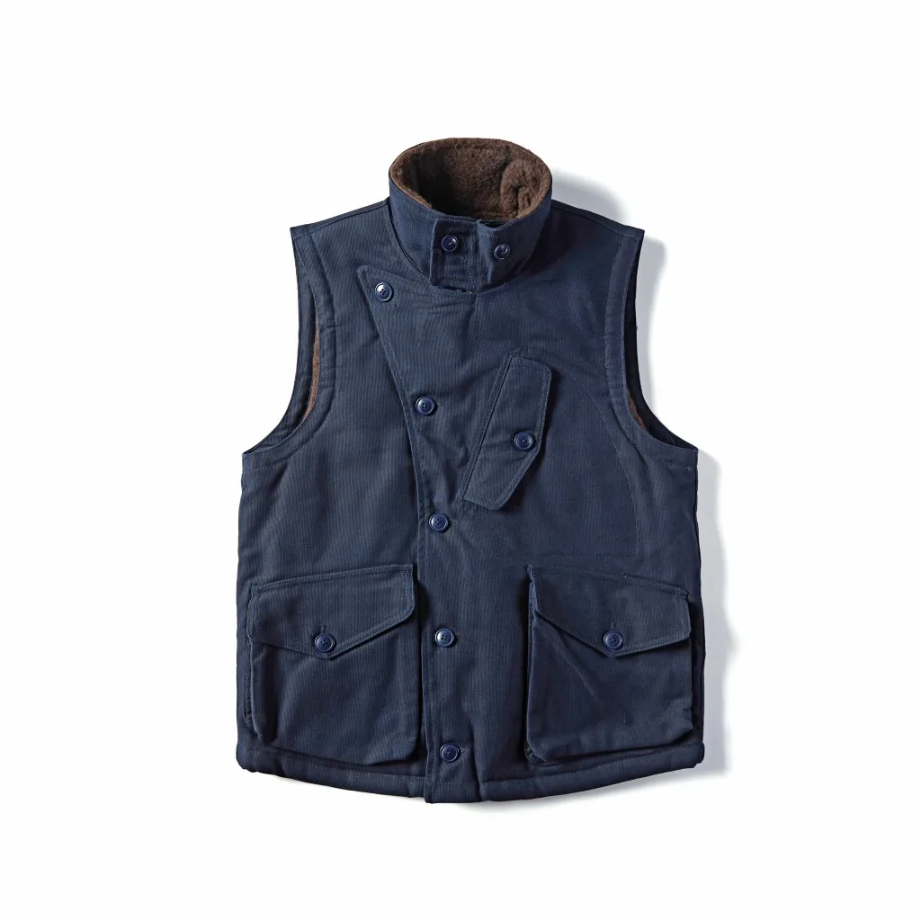 Cloth Motorcycle Waistcoat | Winter Aviator Vest | Men's