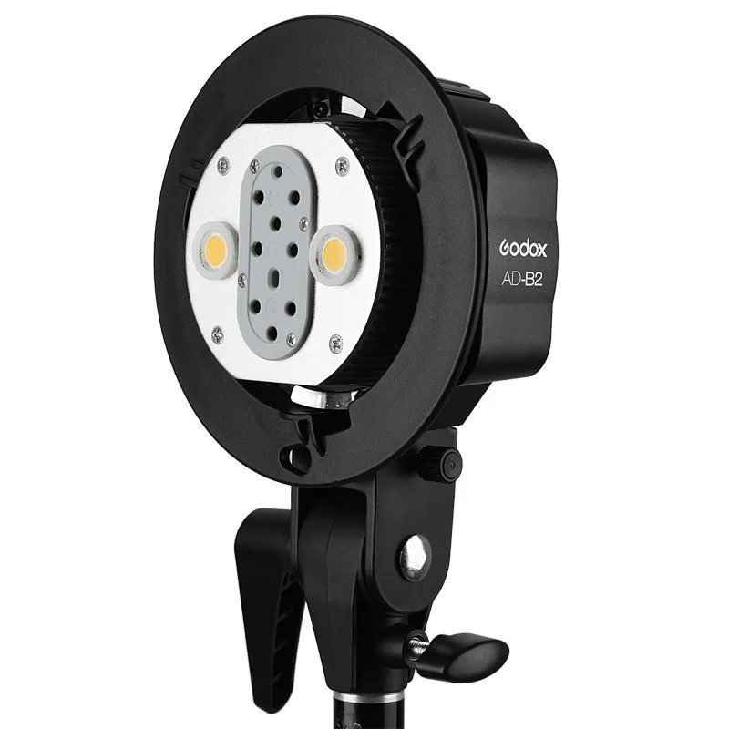 Godox AD-B2 듀얼 파워 트윈 헤드 보웬스 마운트, 2 Godox AD200 또는 AD200 프로 포켓 플래시 또는 플래시포인트 eVOLV 200 TTL 설치