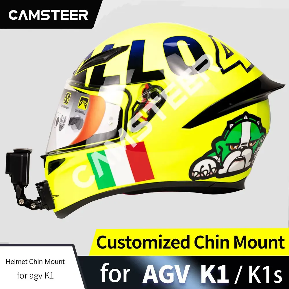Custom Aluminium Chin Mount for AGV K1 K1s Helmet GoPro Hero 12 11 10 9 Insta360 X4 X3 Ace pro DJI Action 5Pro 4 3 Camera action camera accessory action camera holder action camera mount