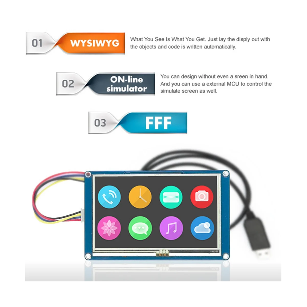 HMI ׼ LCD ġ ÷, ΰ- ̽,  ø, NX4832T035, 3.5 ġ