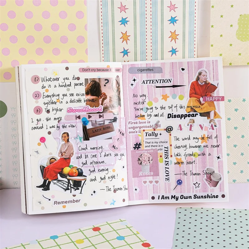 Charming Starry Polka Dot Double-Sided Craft Paper Set (100 Sheets)