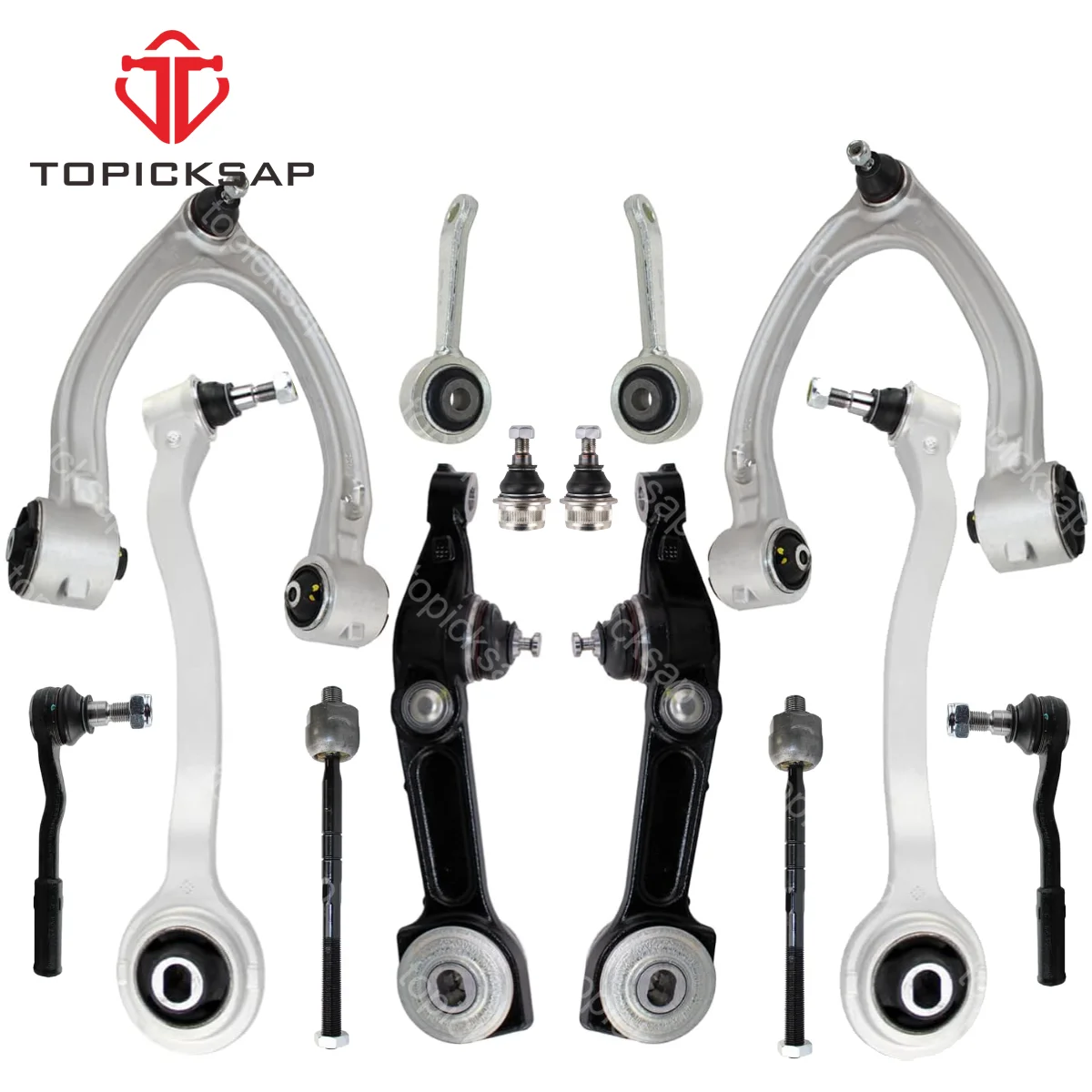 

TOPICKSAP Front Upper Lower Control Arm Ball Joint Stabilizer Link Tie Rod Kits for Mercedes-Benz W220 S350 S400 1998 - 2005