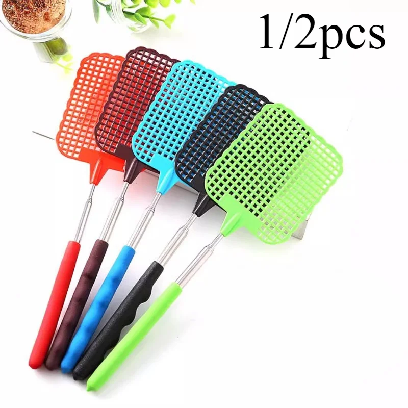 Retractable Telescopic Fly Swatter - Stainless Steel Extendable Bug Zapper For Indoor/Outdoor