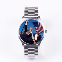 Son Field Watch Men Wrist Original Gift Silver Case Assassination Trump Christmas Souvenir Watches for Men Rose Gold Fighting 1