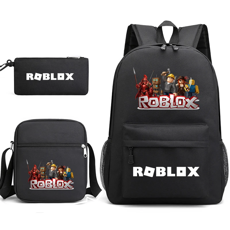3 STKS Roblox Game Rugzak Crossbag Pencil Case Student Bag School Bag Boekentas Travel Computer Bag voor Jongens en Meisjes