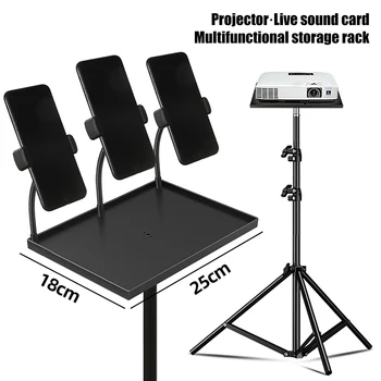 Supporto per Proiettori con Vassoio, in Plastica Nera, Adattatore a Vite da 1/4 pollici, 1 Pezzo, 25x18CM, Supporto Treppiede per Proiettori, Scheda Audio