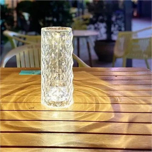 Rose Crystal Lamp Crystal Lights Touching Control with USB Port 3/16 RGB Color Changing Romantic Rose Diamond Table Lamp 2