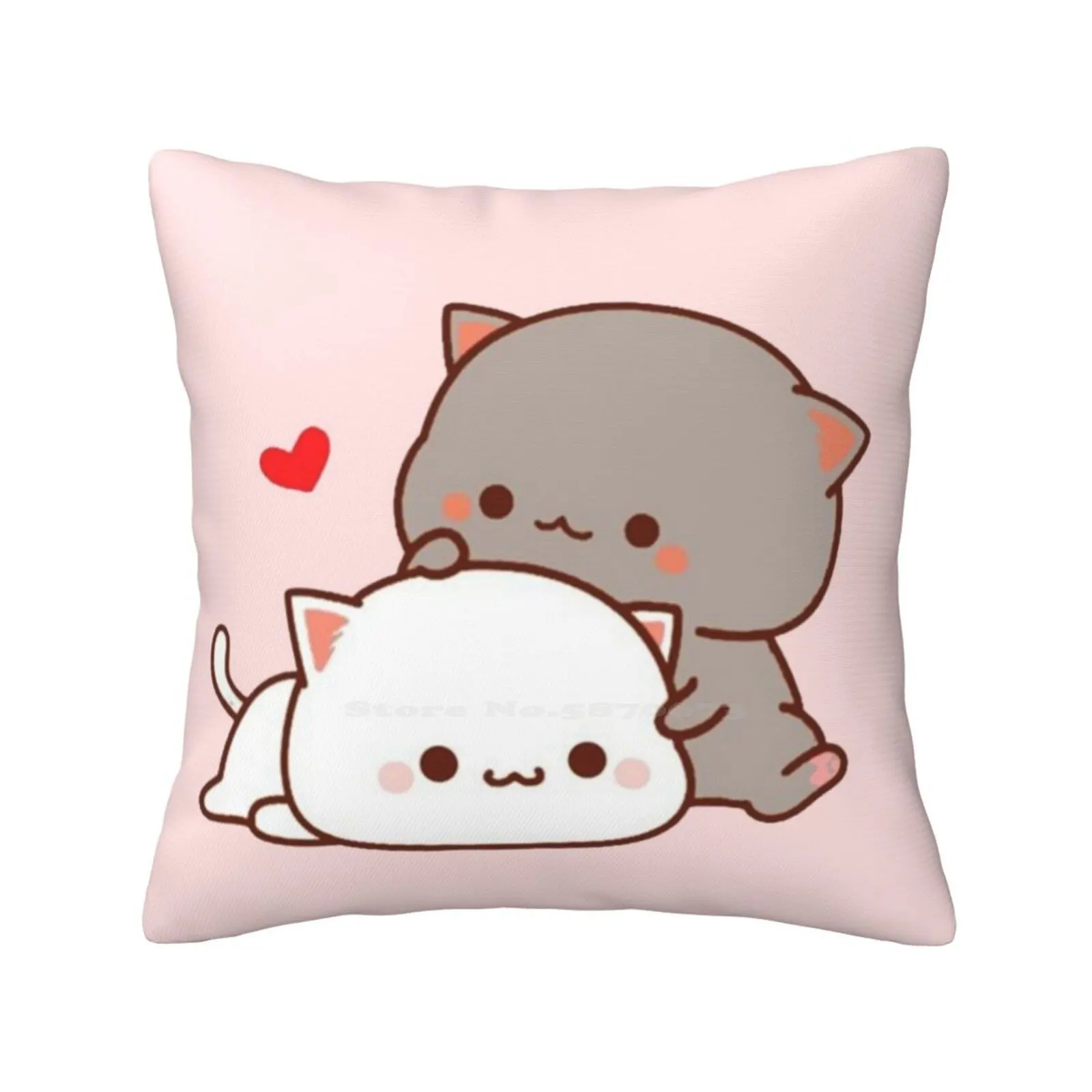 Cute Mochi Peach Cat Throw Cushion Pillow Cover Bears Milk Mocha Teddy Bears Cute Bears Mochi Mochi Cat Mochi Mochi Peach Cat