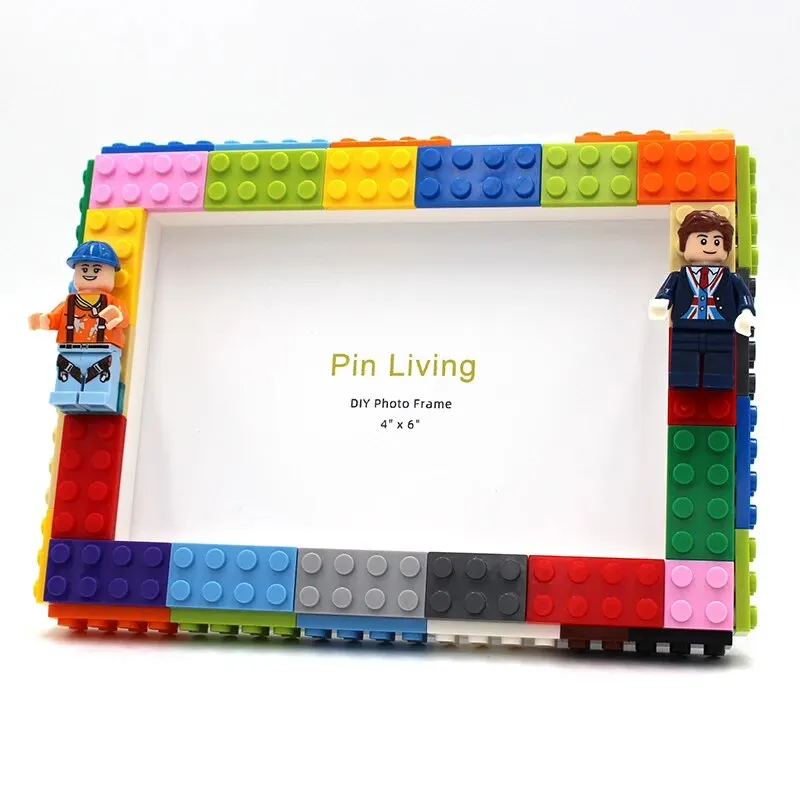 Cornice per foto con blocchi di costruzione colorati fai-da-te per la decorazione domestica Attività familiari creative e regali educativi - Image 3