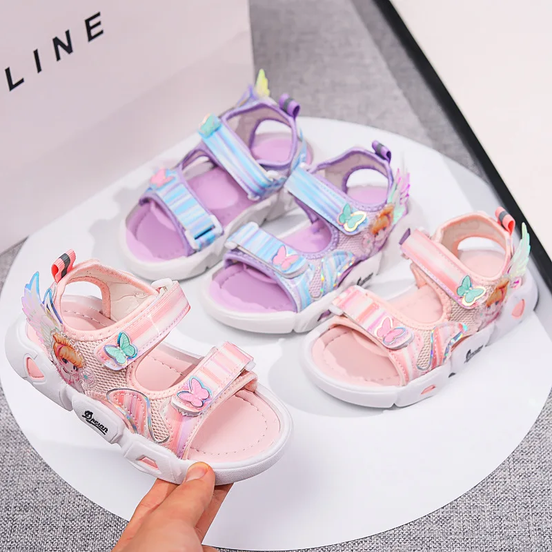 2022 New Sandals for girl child Summer Cartoon Fashion Princess Shoes Sports Flat Sandals Kids Girls Soft Sole Beach Waterproof 2022 new sandals for girl child summer cartoon fashion princess shoes sports flat sandals kids girls soft sole beach waterproof