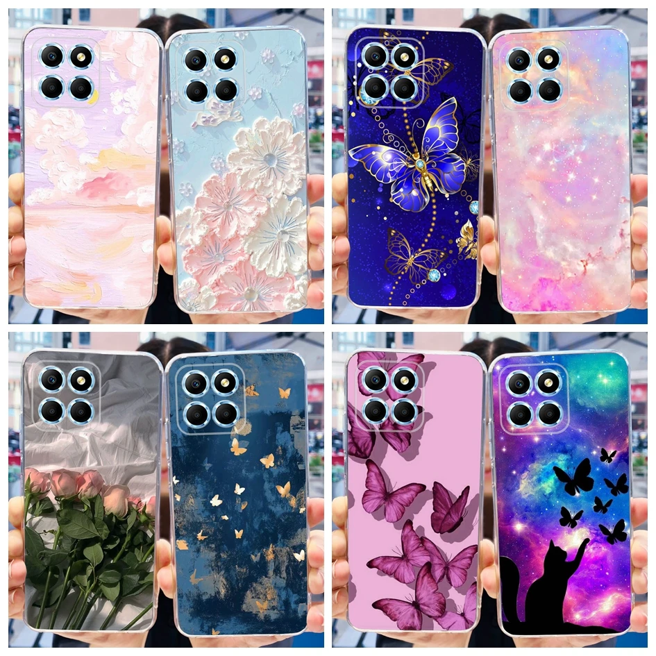 Fashion Butterfly Flower Soft Silicone Shockproof Phone Case Cover