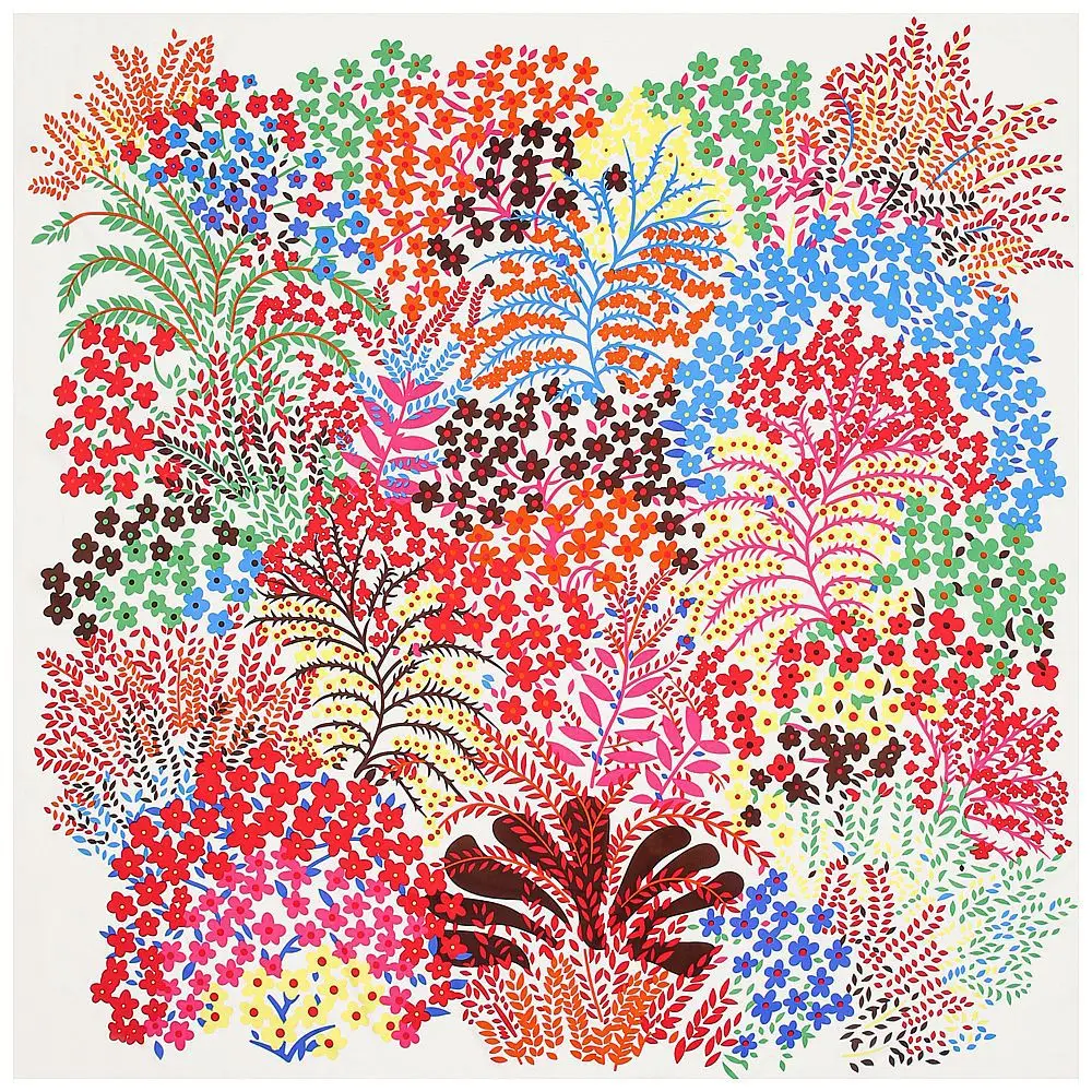 130CM Silk Scarf Women Large Shawls Colorful Flowers Print Stoles Square Bandana Big Kerchief Scarf Female Foulards Hijab 6