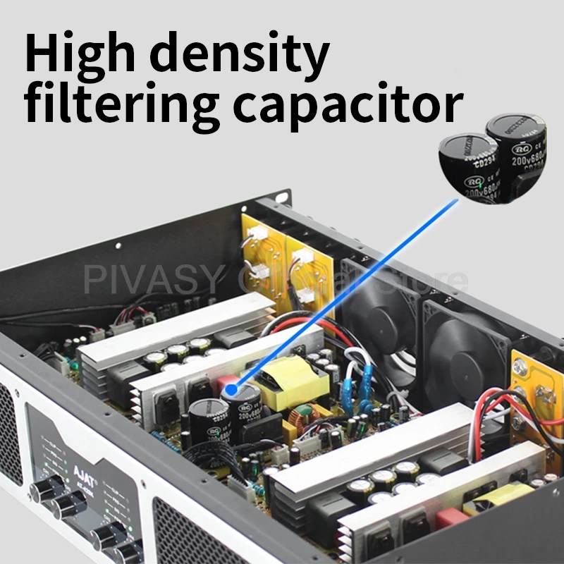 1200W High Power Professional Sound Amplifier 2/4 Channel Hifi Enthusiast Digital Subwoofer Amplifier Stage Home Audio