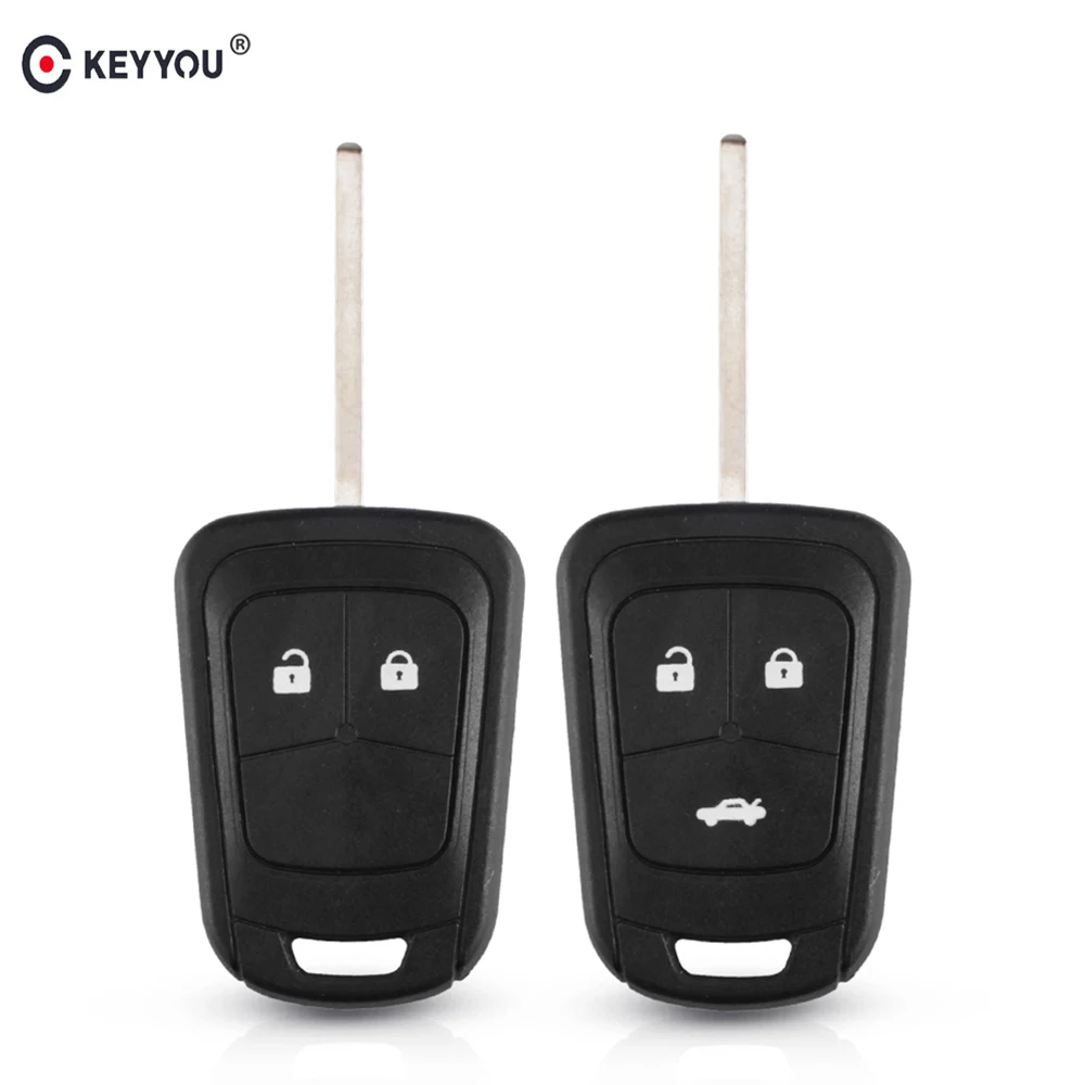 KEYYOU-carcasa de llave remota de 2/3 botones para Chevrolet Camaro, Sonic Cruze Malibu Volt Spark Equinox, accesorios para coche