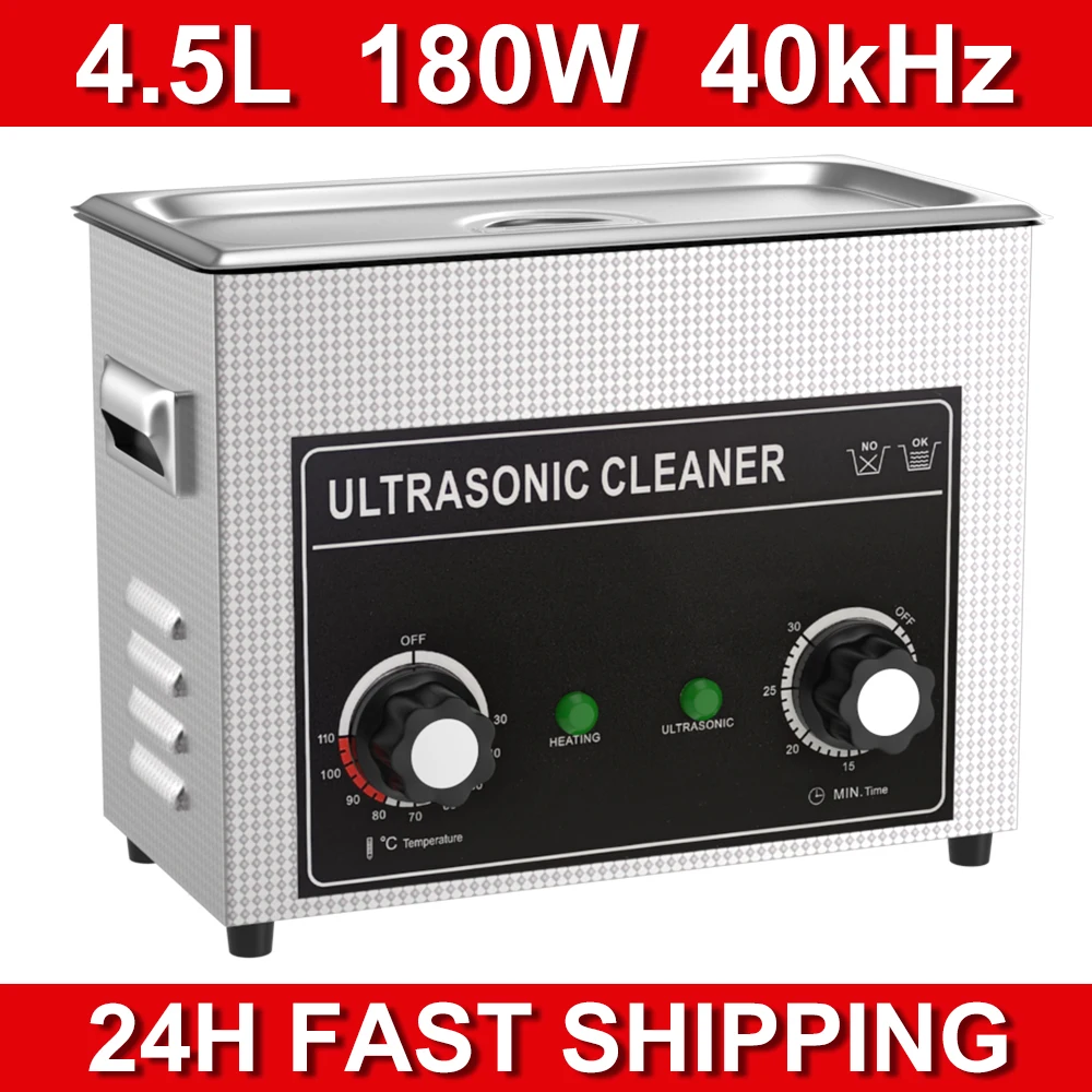 4.5L 180w Ultrasonic Cleaner with Heater Timer Ultrasonic Bath Cleaning Lab Tools Metal Parts Carburetor Brass Auto Engine Parts 1