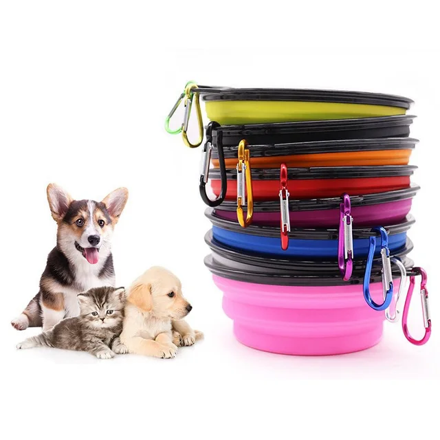 1000ml High-Capacity Pet Folding Silicone Bowl Collapsible Dog Outdoor Travel Portable Puppy Food Container Feeder Dish Bowl 3